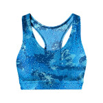 Be Fit Sports Bra Blue Water Drop Design