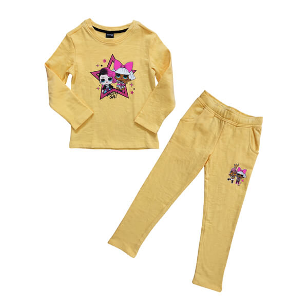 Platinum Sports Kids Winter Clothing’s Set Light Yellow (Sweat shirt and sweat pant Girls)