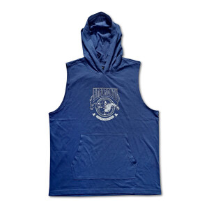 Men’s Sleeveless Workout Hoodie Fade Navy Blue