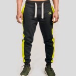 Men’s Heavy Duty Jogger Black With Neon Green