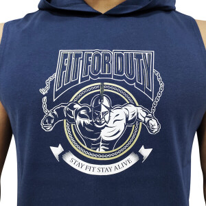 Men’s Sleeveless Workout Hoodie Dark Navy