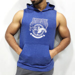 Men’s Sleeveless Workout Hoodie Navy Melange