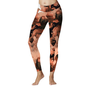 Be Fit Sports Legging Flower Kakis Design